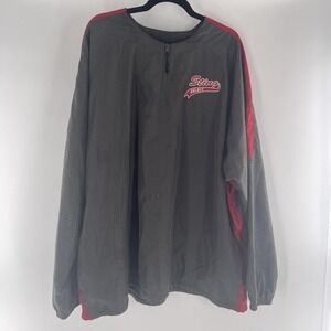 Holloway Windbreaker Jacket Size 3XL Adult Long Sleeve‎ 1/4 Zip Red Lined